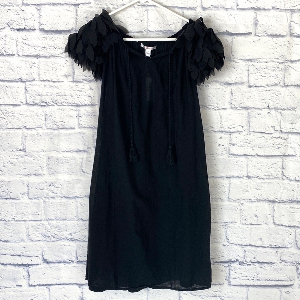 Stella Cove black petal detail cotton coverup dress 14 NWT